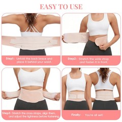 Ultra Thin Lower Back Brace Lumbar Support Belt Medium Pink 1 PCS