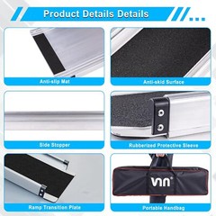 New Aluminum Adjustable Non-skid Loading Wheelchair Telescoping Track Ramp 4-7FT