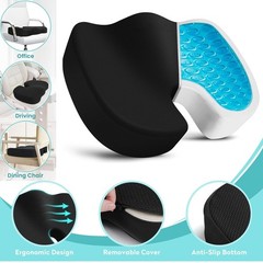 2 Pack Gel Seat Cushion for Sciatica Relief | Office Chair Cushion for Pressure