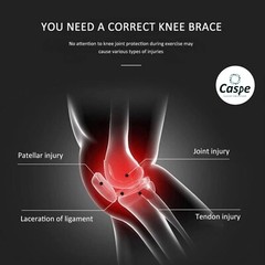 Caspe 2 Pack Knee Sleeve Brace Support For Sport Joint Pain Arthritis Relief