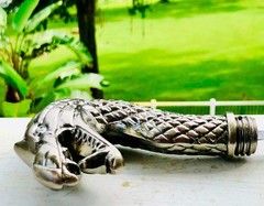 Self Defense Cane – Black Bronze – Beautiful Cast Dragon Head Handle – Tall 38″