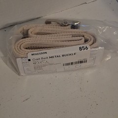 McKesson Gait Belt, 60 Inch, White, Heavy Duty, Metal Buckle, 1 Belt