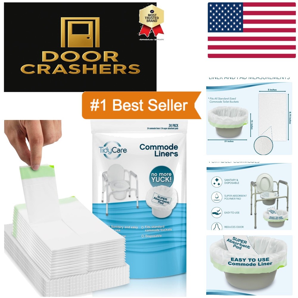 Ultimate Combo Pack: 24 Disposable Bedside Commode Liners with Absorbent Pads