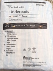 Cardinal Health Underpads Wings Basic 10 Pack 23” x 36” 7176 NEW Sealed
