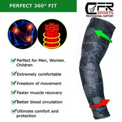 Cooling Arm Sleeves Outdoor Sports Basketball UV Sun Protection Tattoo Cover CFR