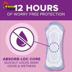 Incontinence Pads & Postpartum Incontinence Pads, 4 Drop Moderate Absorbency, Lo