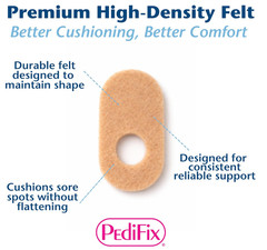 PediFix FELTastic Corn Protectors – Self-Adhesive Felt Pads 10 pack