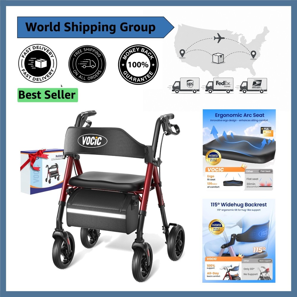 All-Terrain Z21 Rollator for Seniors: Strong, Safe & Comfortable, 350lb Capacity