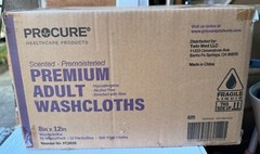 Procure PC263S 8″X12″ Premium Adult Washcloths Wipes Disposable 12 Packs of 50