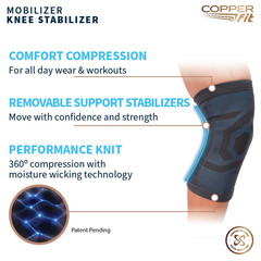 Copper Fit Mobilizer Knee Sleeve – Proseries with Removable Side Stabilizers