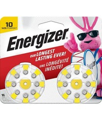 Energizer Hearing Aid Batteries Size 10, Yellow Tab, 32 Pack