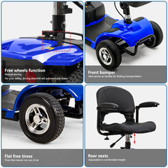 4 Wheels Mobility Scooter Power Wheel Chair Electric Device Compact w/ Lights