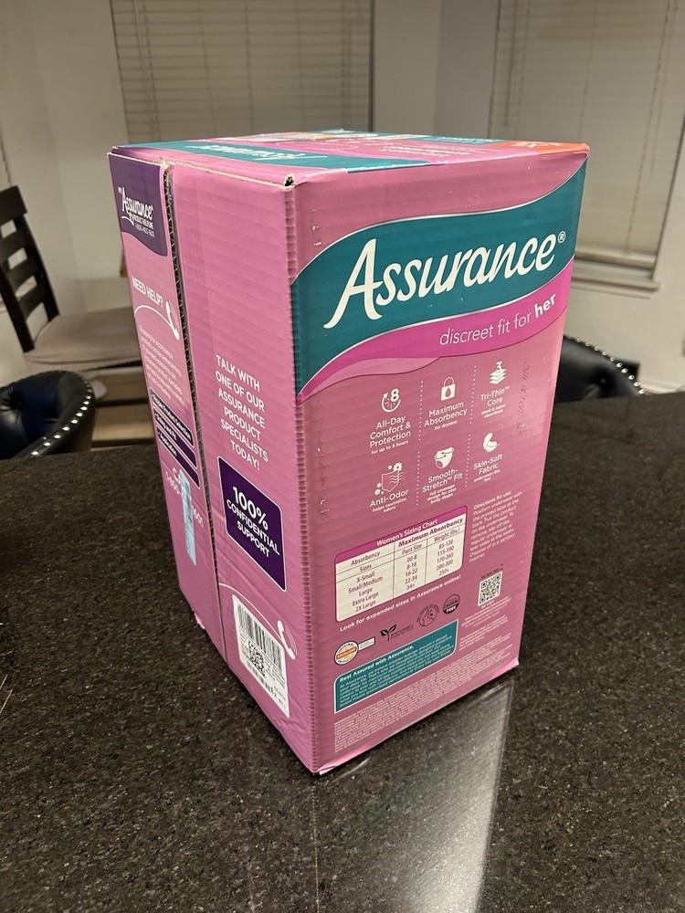 Assurance Women’s Incontinence & Postpartum Underwear, XL , 54 Count