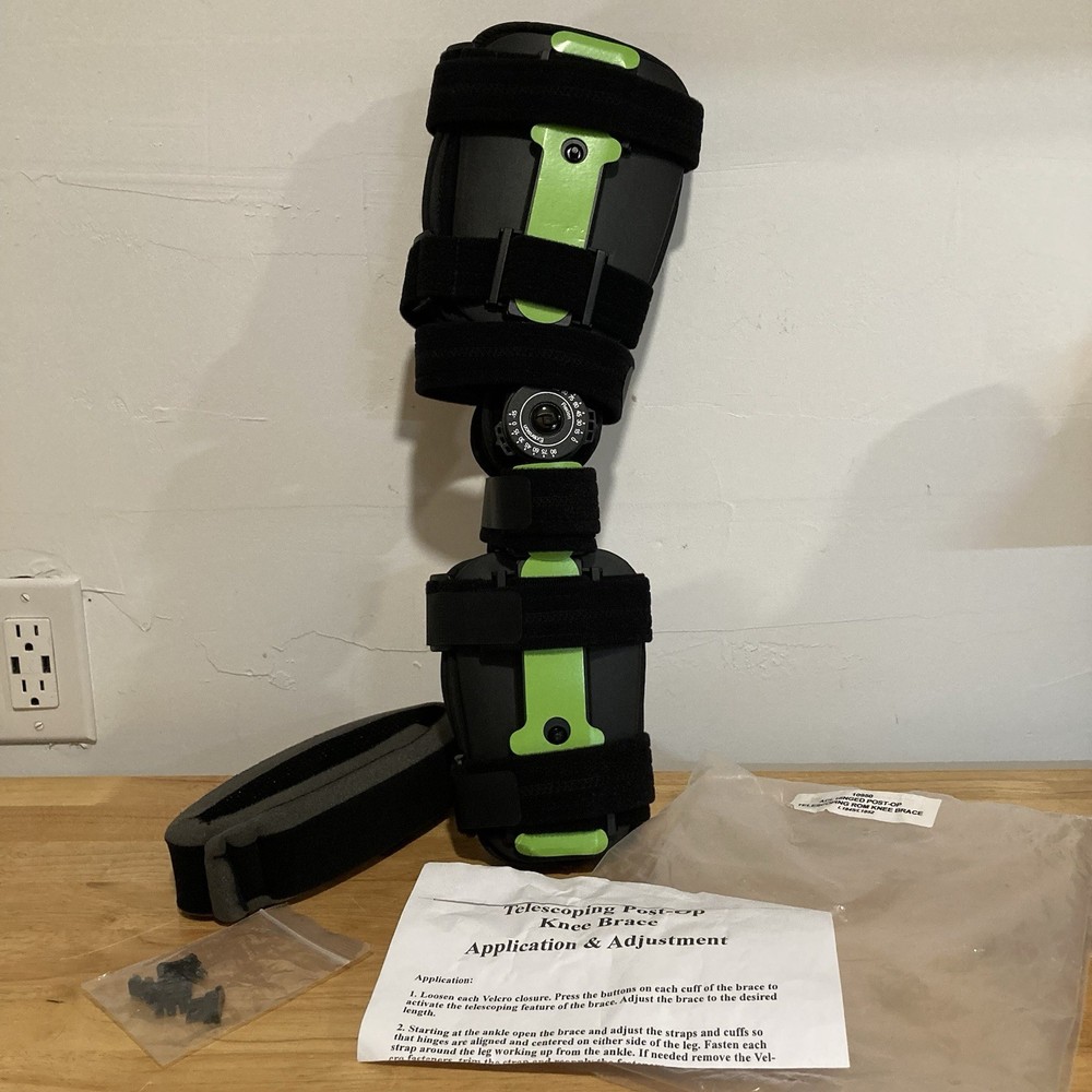 New! Telescoping ROM Post-Operative Knee Brace ACL Hinged 10950 Fits Most Adults