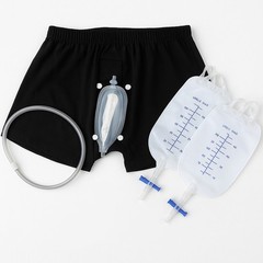 Male Wearable Incontinence Pants Silicone Urine Funnel Collector Urinal Leg Bag