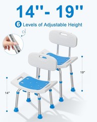 Non-Slip Bath Seat for Elderly – 400lbs Shower Chair, Lightweight & Adjustable
