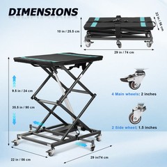 Portable Electric Lift Table Platform for Wheelchair 24-90cm Height Lifting USA
