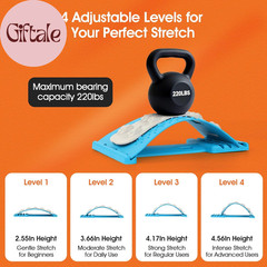 Premium Back Stretcher for Lower Back Pain Relief – 4-Level Adjustable Lumbar Su