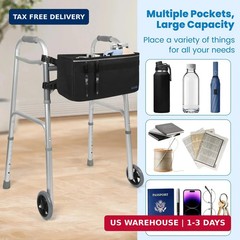 ZHCHG Walker Basket for Seniors, Walker Accessories, Folding Walker Bag with Lar