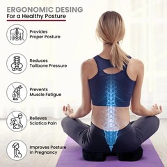 Seat Cushion, Memory Foam Chair Pad Cushion for Back Tailbone Pain Relief Black