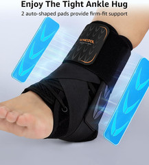Slim-Fit Ankle Brace for Sprained Ankle, Quick Lace up Ankle Support for Women M