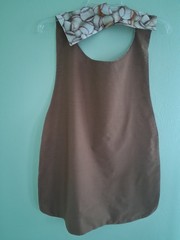 Adult Bib Handmade Baseball & Brown, 35 1/2” by 21 ½”, reversible, cotton