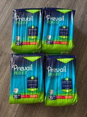 Prevail Per-Fit Adult Unisex Daily Underwear/Diapers – Medium – 4 Bags of 20