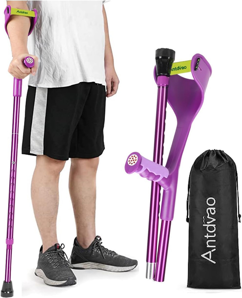 Folding Crutch (X1 Unit) Forearm Crutch Anti-Drop Cuff Reduces the Hassle of Pic