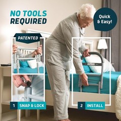 Lunderg Bed Assist Rail with Motion-Activated Light, Non-Slip Grip, 25.4″
