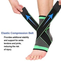 Ankle Brace Support Compression Sleeve Sprained Foot Tendon Pain Relief Wrap Gym