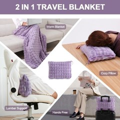 SOCHOW Travel Blanket for Airplane Train and Car, Soft 43″x60″, Dusty Purple
