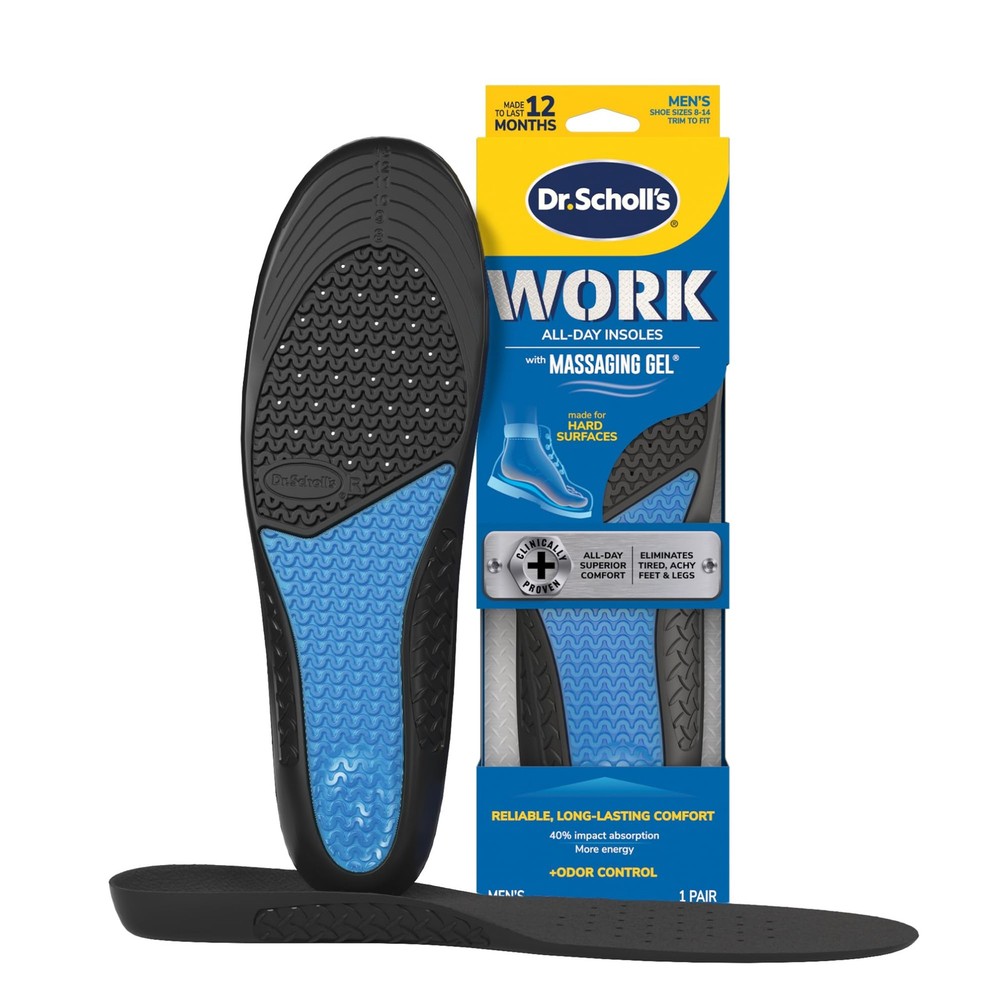 Dr. Scholl’s Work All-Day Superior Comfort Insoles 1 Pair (Pack of 2), Black