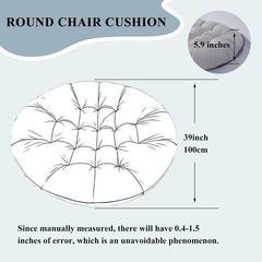 Thick Overstuffed Papasan Cushion for Indoor/Outdoor Hanging Swing Seat Pad