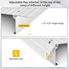 4″ Door Threshold Ramp Adjustable Ramp Non-slip Surface Aluminum Door Entry Ramp