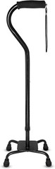 RMS Quad Cane – Adjustable Walking with 4-Pronged Base for Extra Black