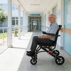 Lightweight Folding Wheelchair for Adults Seniors Portable Transport Chair