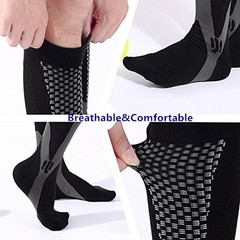 ZFiSt 3 Pair Sport Compression Socks Men Women, XX-Large, Black+blue+white