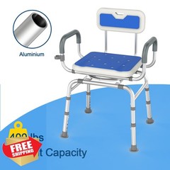 Loyoda Blue Shower Chair Padded Armrests Backrest