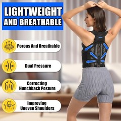 Adjustable Posture Corrector Low Back Support Shoulder Brace Belt for Men Women