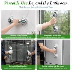 12in Suction Shower Grab Bar with Indicators, Balance Assist Steady Handle