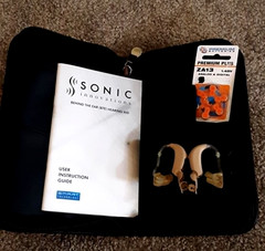 Orig. $9K – SONIC BTE Hearing Aids – New Other – Zip case, Manual, Batteries