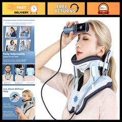 Cervical Neck Traction Device with Electric Pump – Adjustable Pain Relief Stretc
