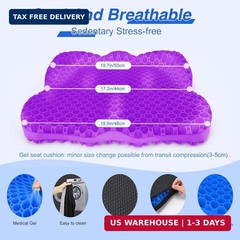 Thicken 19.7In Seat Cushion, Gel Seat Cushion for Long Sitting–Office Chair, Whe