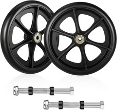 2Pcs Replacement Wheelchair Wheels for Walkers 8 Inch Solid Wheelchair Front Whe