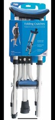 Carex Blue Folding Crutches Aluminum/Plastic 59 in. H X 8 in. L