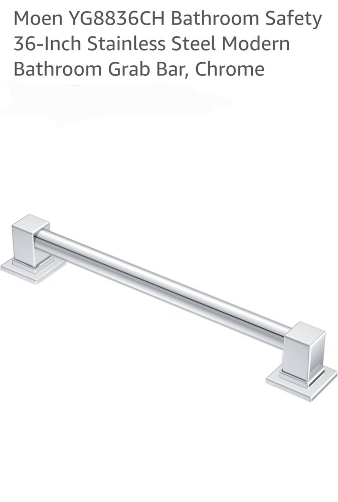 Moen Bathroom Safety 36-Inch Stainless Steel Grab Bar Chrome ADA Concealed