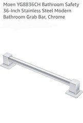 Moen Bathroom Safety 36-Inch Stainless Steel Grab Bar Chrome ADA Concealed