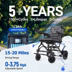 36lb Lightweight Foldable Electric Wheelchair Power Wheelchairs Mobility Scooter