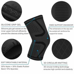 Knee Sleeve Compression Brace Support Gear Joint Pain Relief Elastic Protection