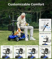 4 Wheels Mobility Scooters Power Wheelchair Folding Electric Scooter For Adult